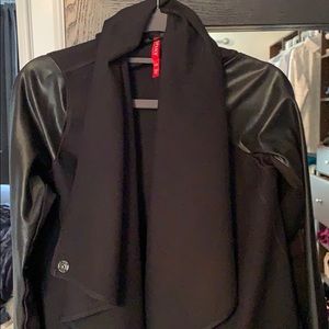 SPANX faux leather drape jacket small